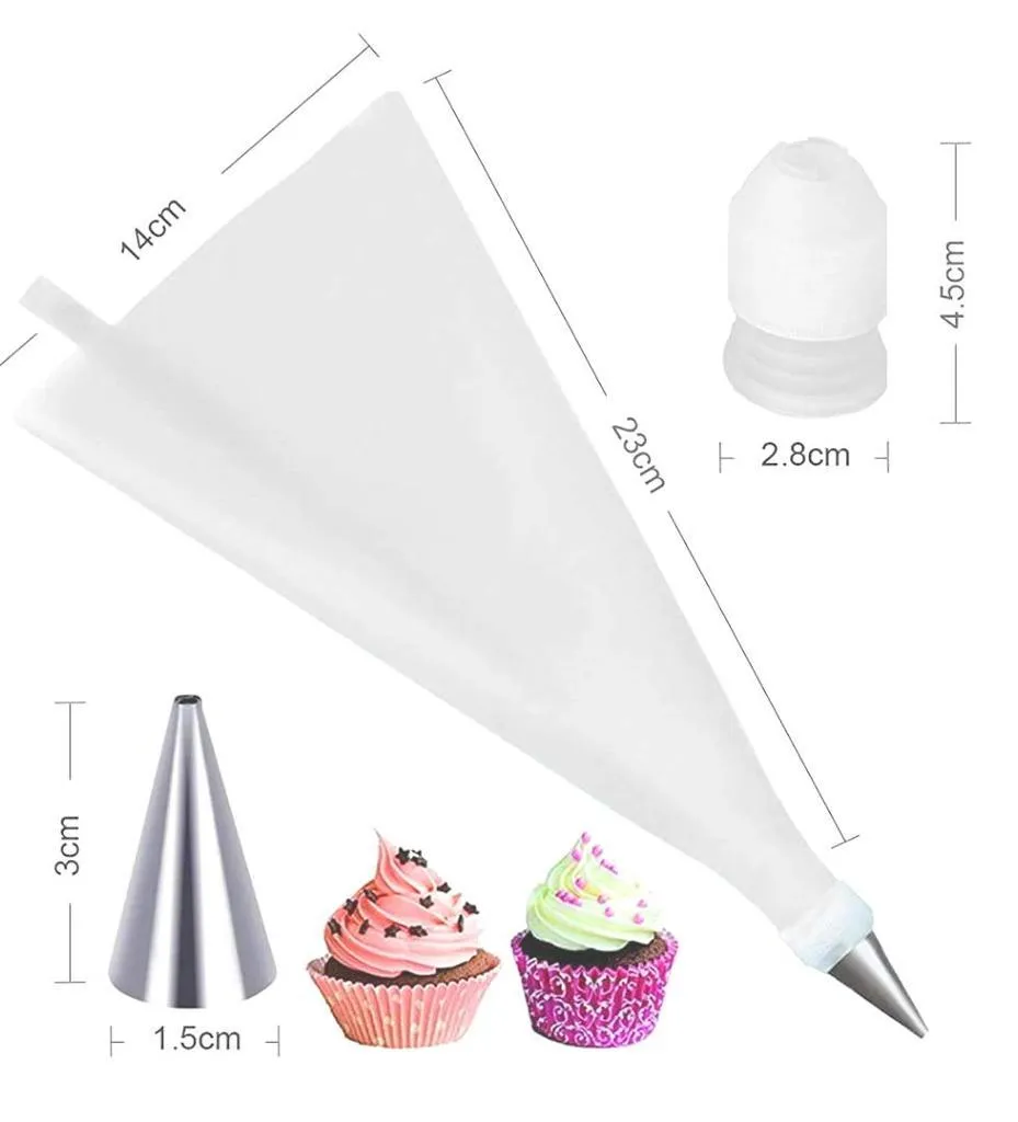 0805 Cake Decorating Nozzle with Piping Bag Stainless Steel Piping Cream Frosting Nozzles