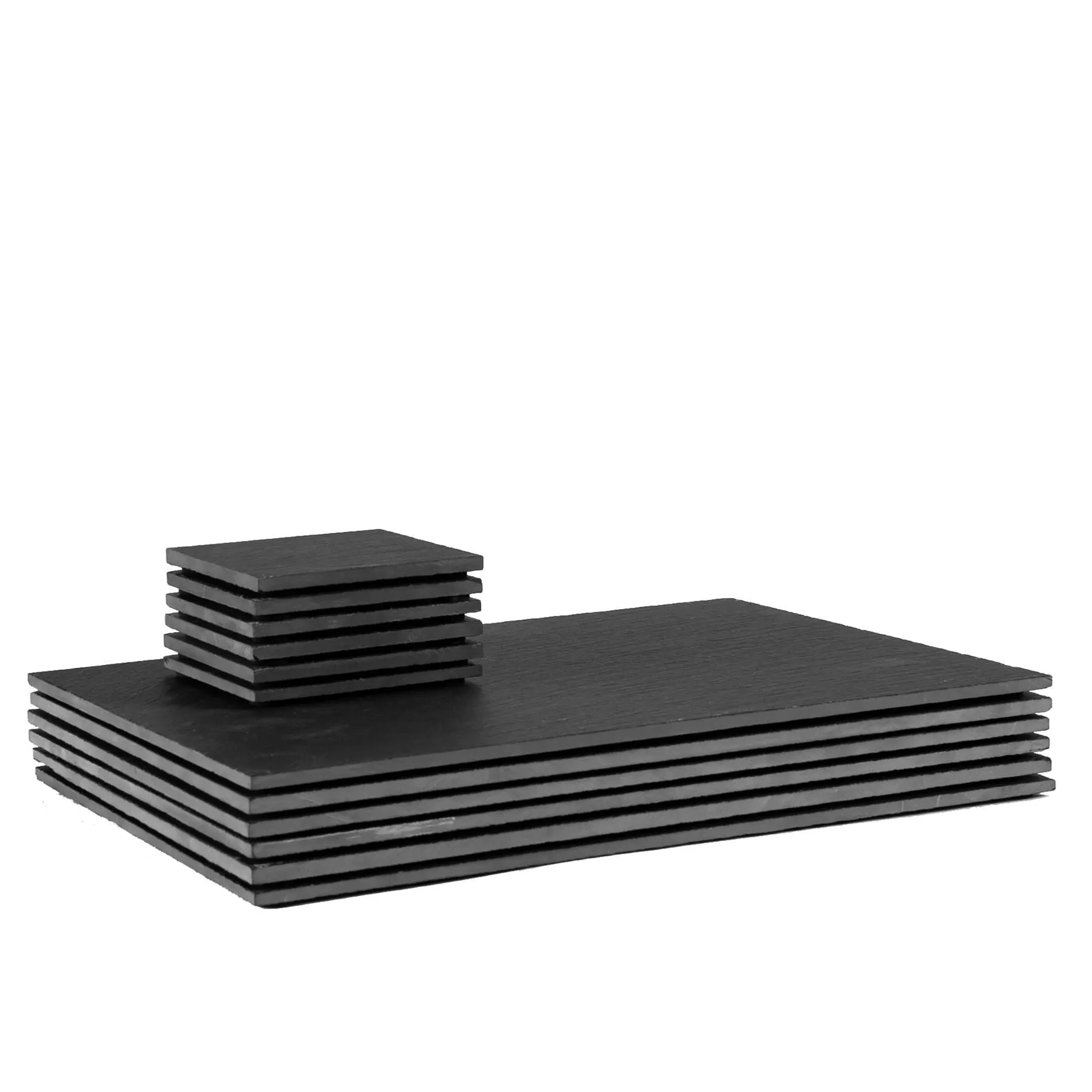 12pc Rectanglar Linea Slate Placemats & Coasters Set - By Argon Tableware