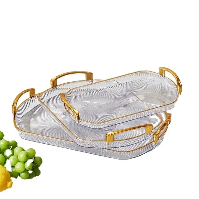 3 Pcs Nordic Luxury Acrylic Snack Fruits Tray