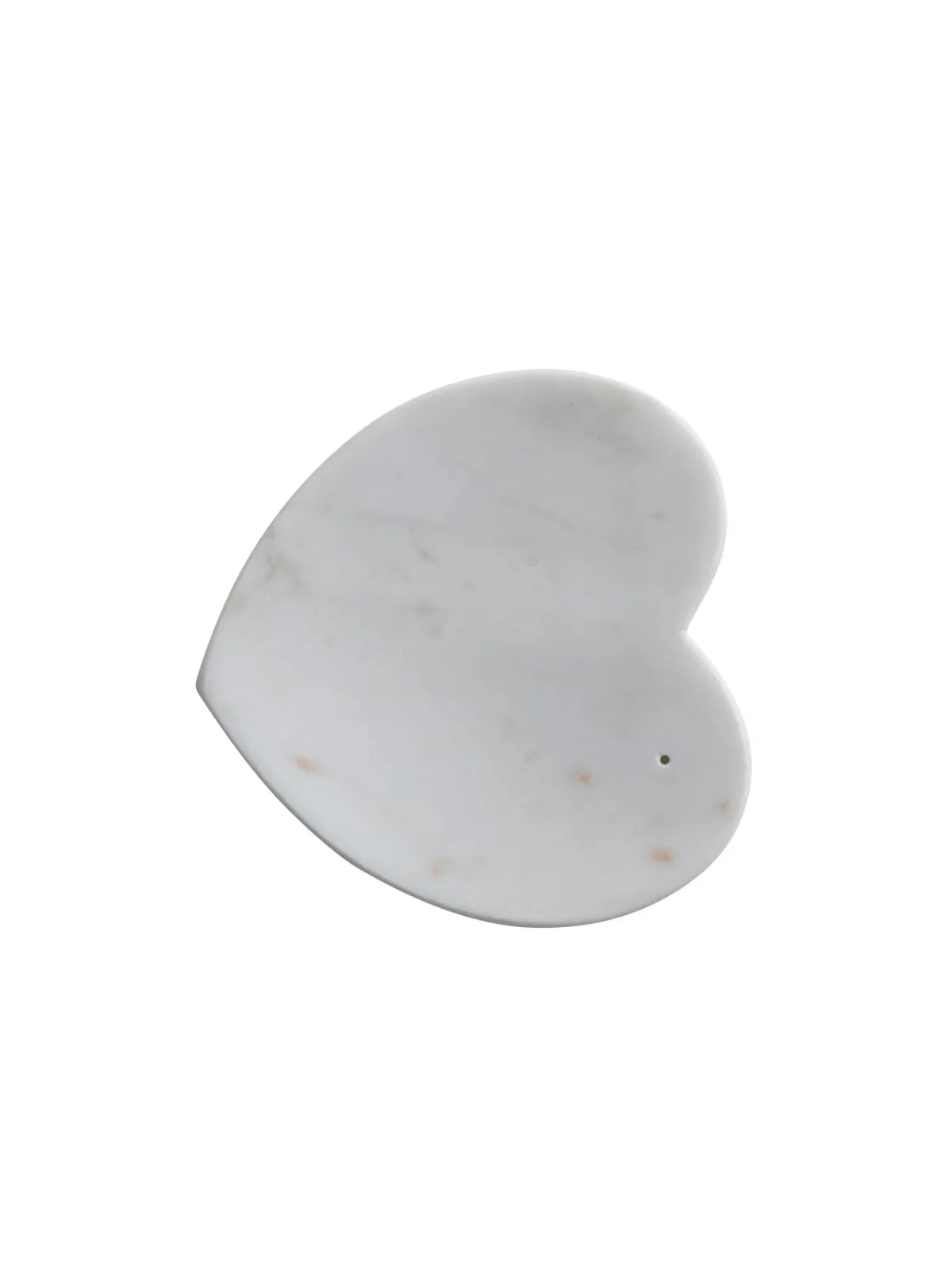 5" x 5" Marble Heart Shaped Dish, White