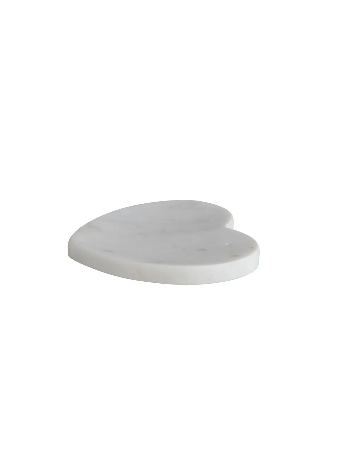 5" x 5" Marble Heart Shaped Dish, White