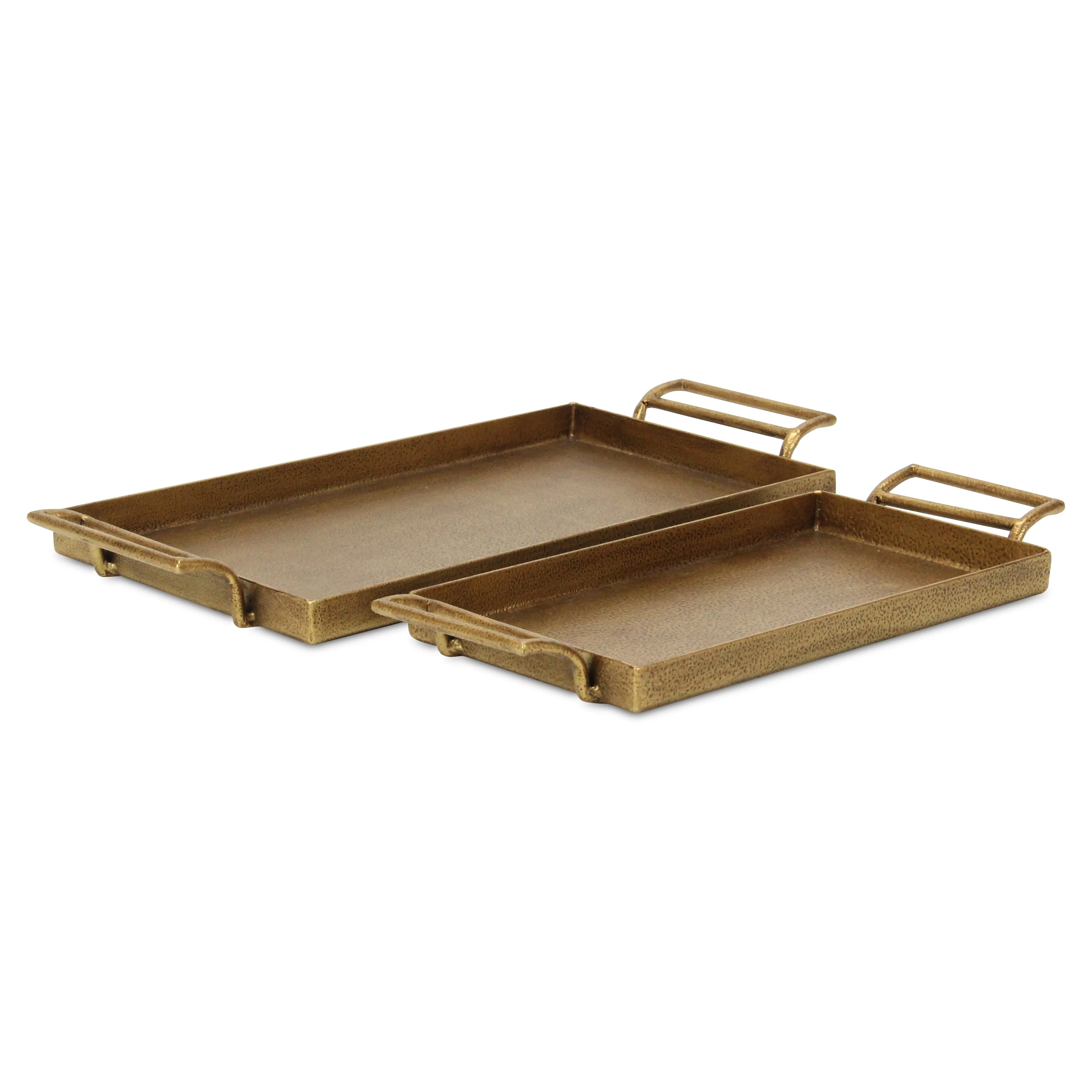 Elegant Khilvo Set of 2 Premium Cast Iron Decorative Trays