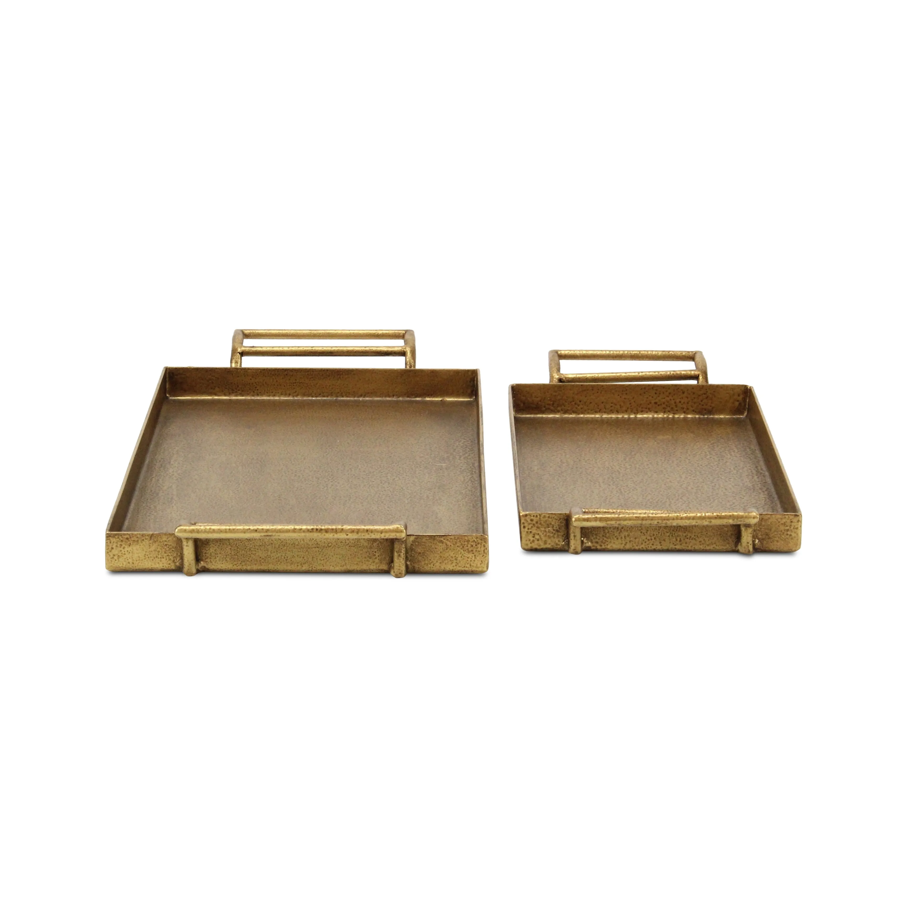 Elegant Khilvo Set of 2 Premium Cast Iron Decorative Trays