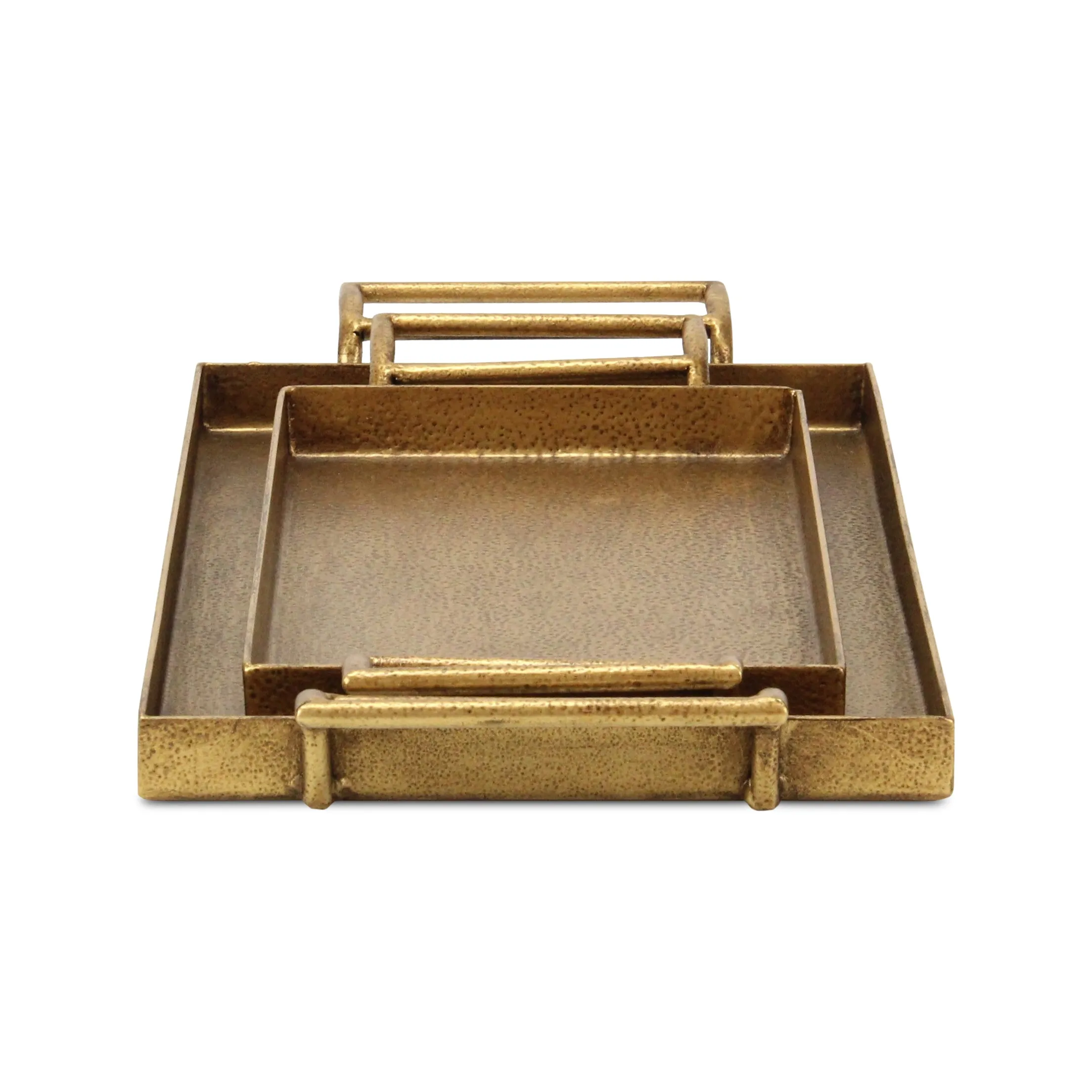 Elegant Khilvo Set of 2 Premium Cast Iron Decorative Trays