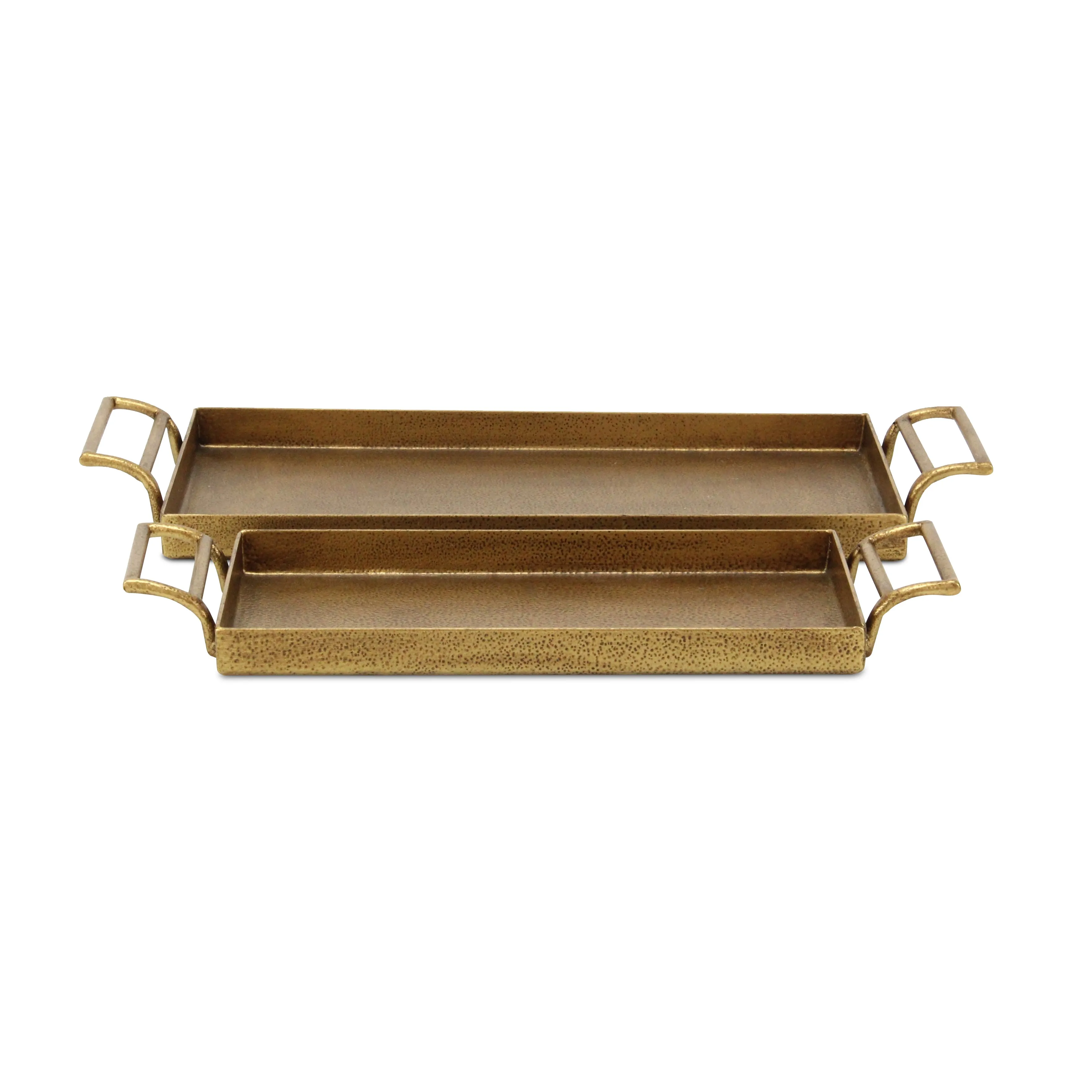 Elegant Khilvo Set of 2 Premium Cast Iron Decorative Trays