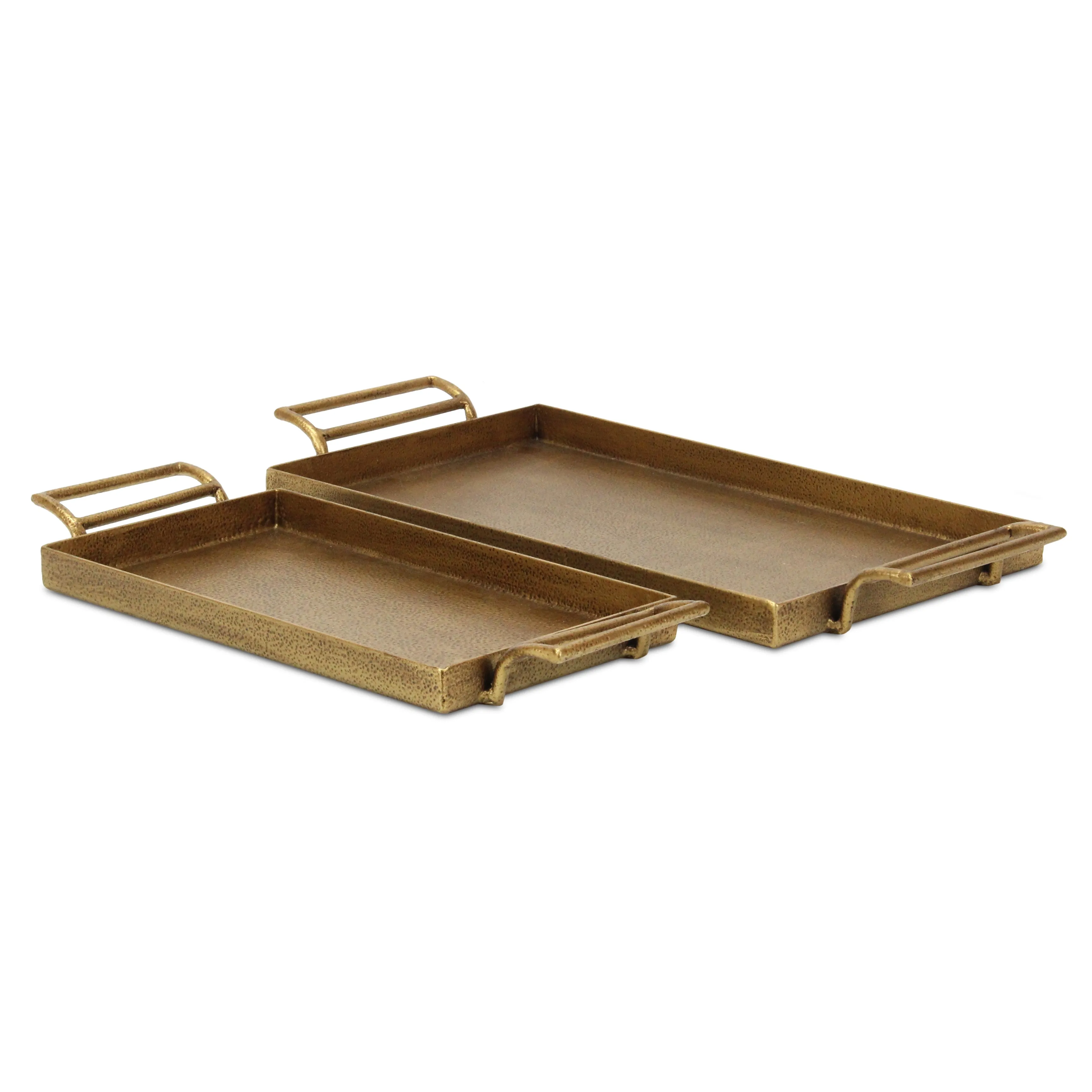 Elegant Khilvo Set of 2 Premium Cast Iron Decorative Trays