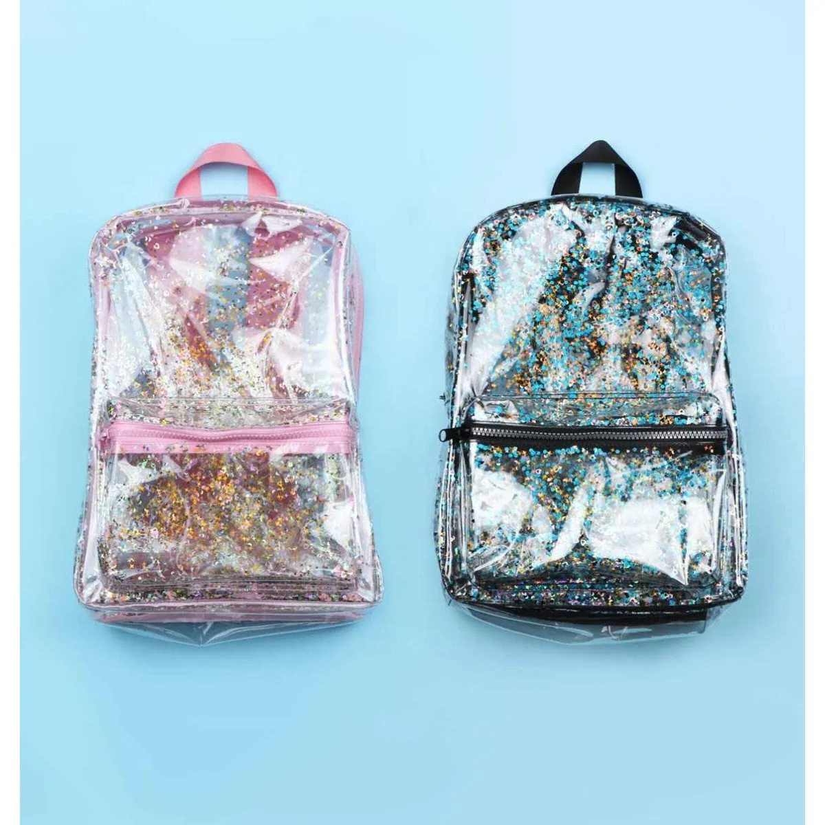 A Little Lovely Company Backpack Glitter - Transparent/Black