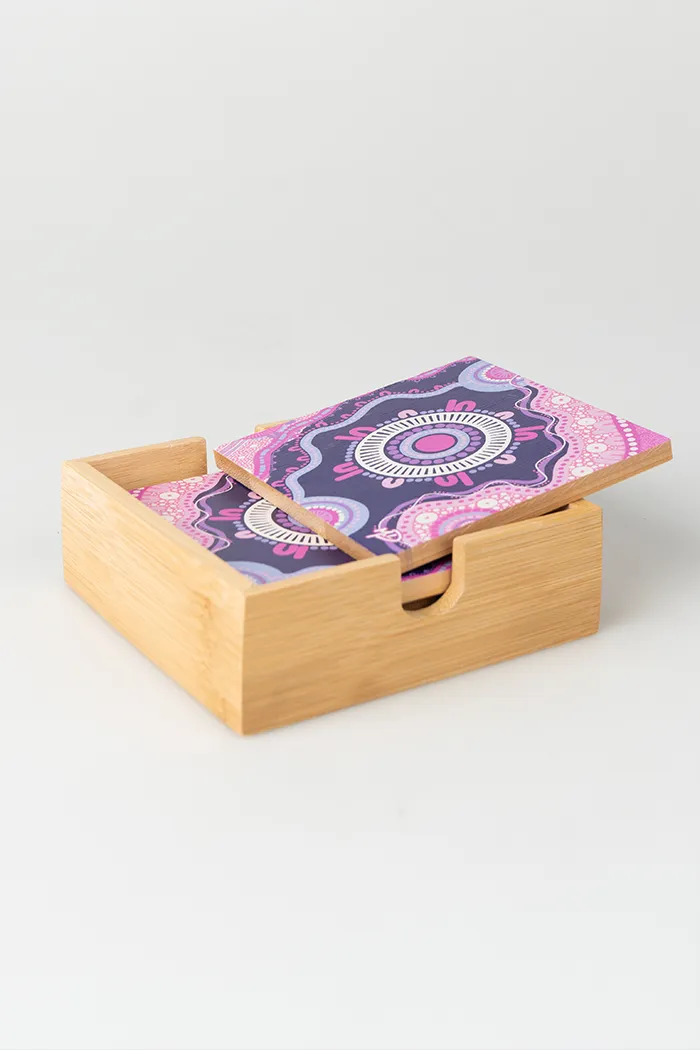 A Woman's Connection Bamboo Coaster Set (4 Pack)