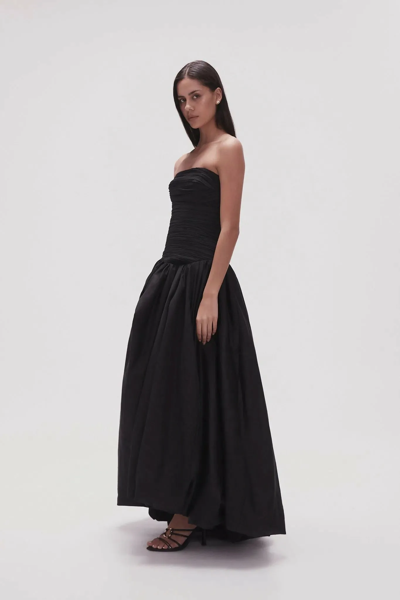 Aje Violette Bubble Hem Maxi Dress In Black Size 12