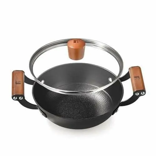 Bergner Odin 24 Cm Cast Iron Kadai/kadhai With Glass Lid