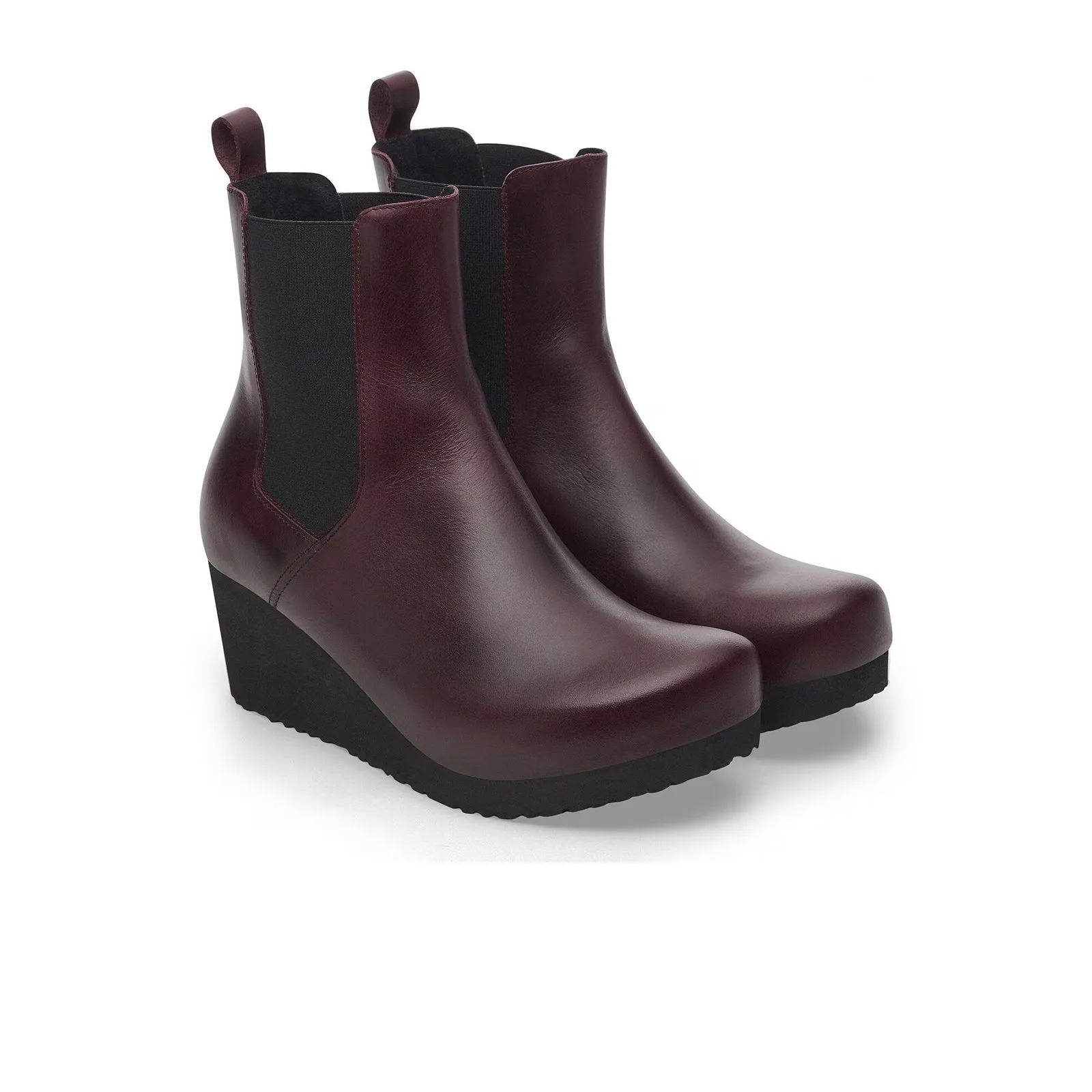 Birkenstock Ebba Narrow Chelsea Wedge Boot (Women) - Zinfandel Leather