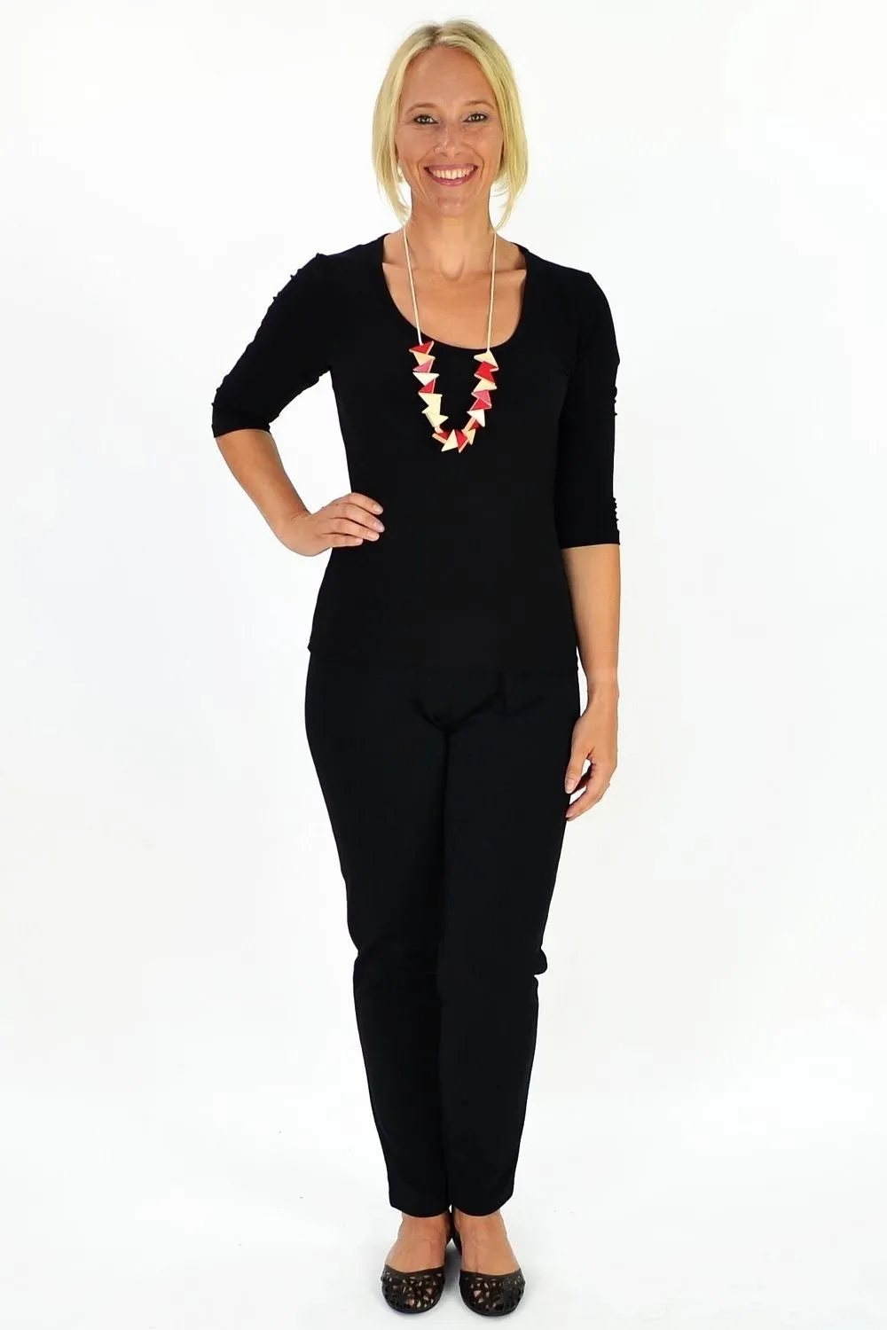 Black 3/4 Sleeve Tunic