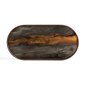 Bronze Organic Glass Oblong Tray