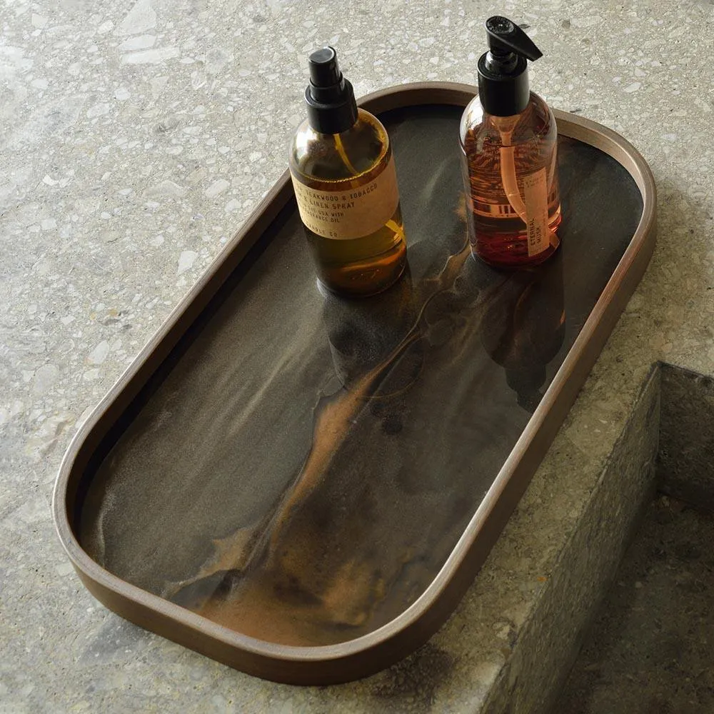 Bronze Organic Glass Valet Tray