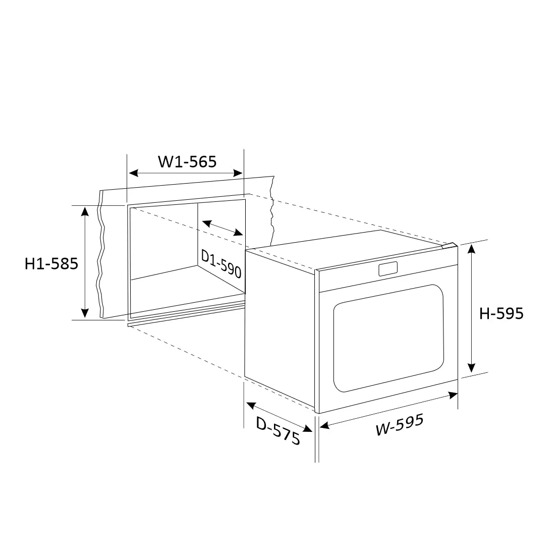 Built in Gas Oven Gas Grill Motorised Rotisserie 80L with Multi-function (663 Gas)