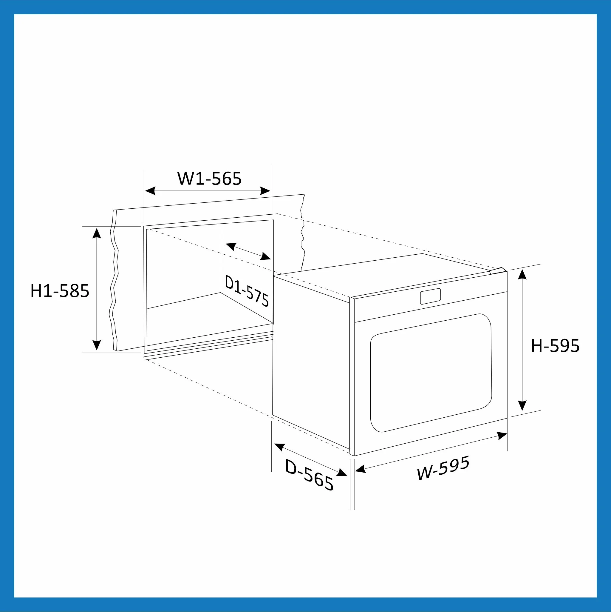 Built in Oven Motorised Rotisserie Turbo Fan 70Ltr with 9 Multi-functions (651MRTBL)