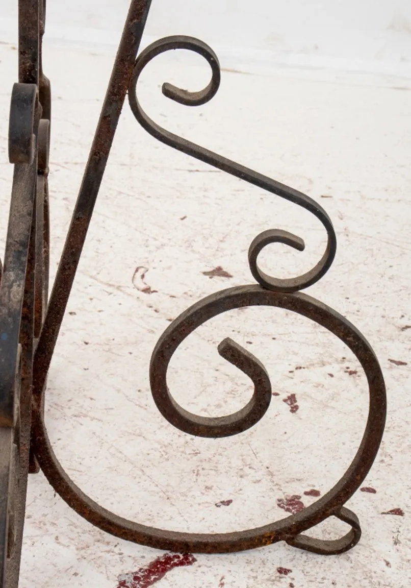 Cast Iron Pedestal Table with Marble Top