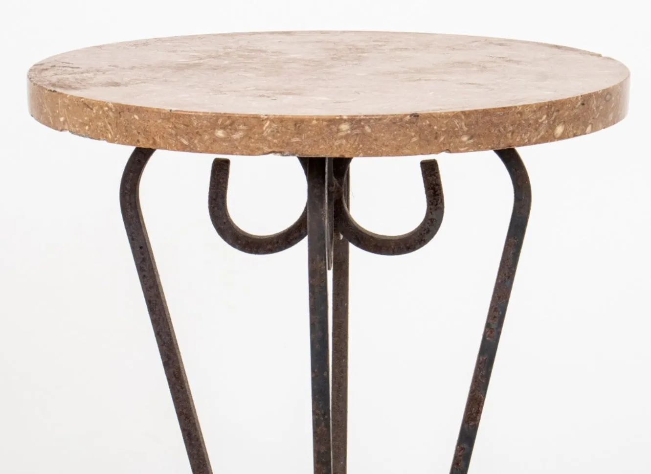 Cast Iron Pedestal Table with Marble Top