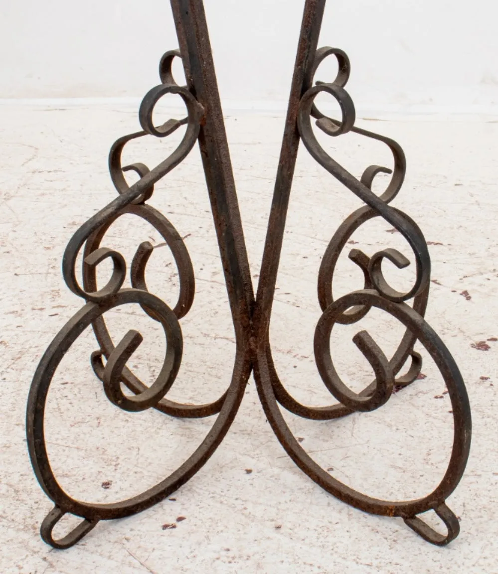 Cast Iron Pedestal Table with Marble Top