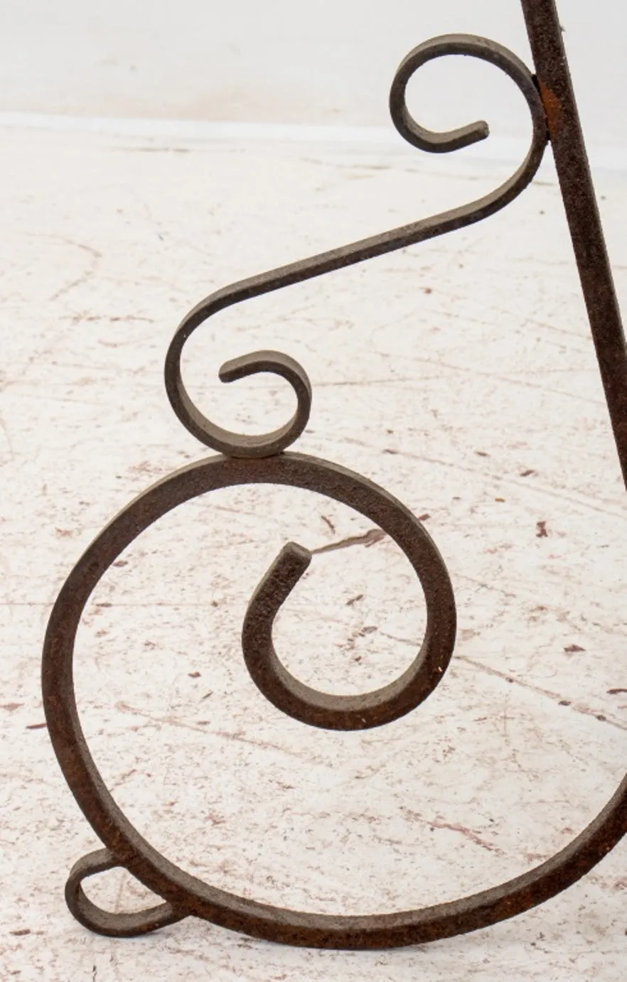 Cast Iron Pedestal Table with Marble Top