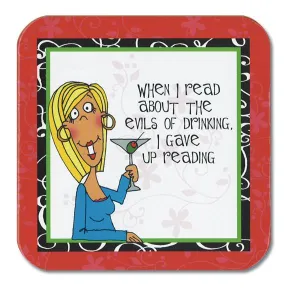 Cheeky Chic: Red, Gave Up Reading Coasters