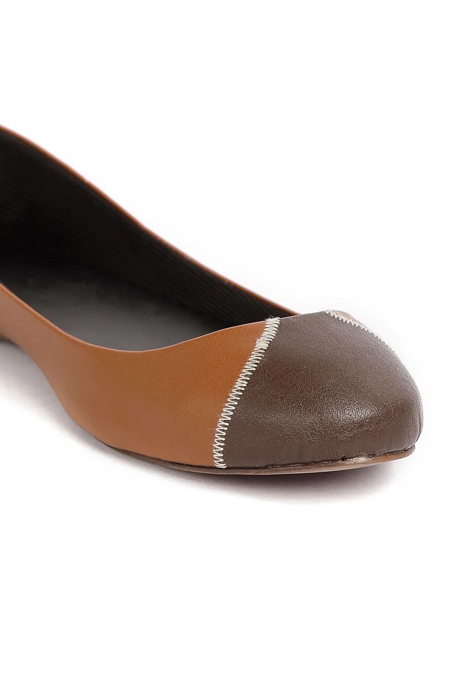 Chocolate Brown Cruelty Free Leather Flat Ballerinas