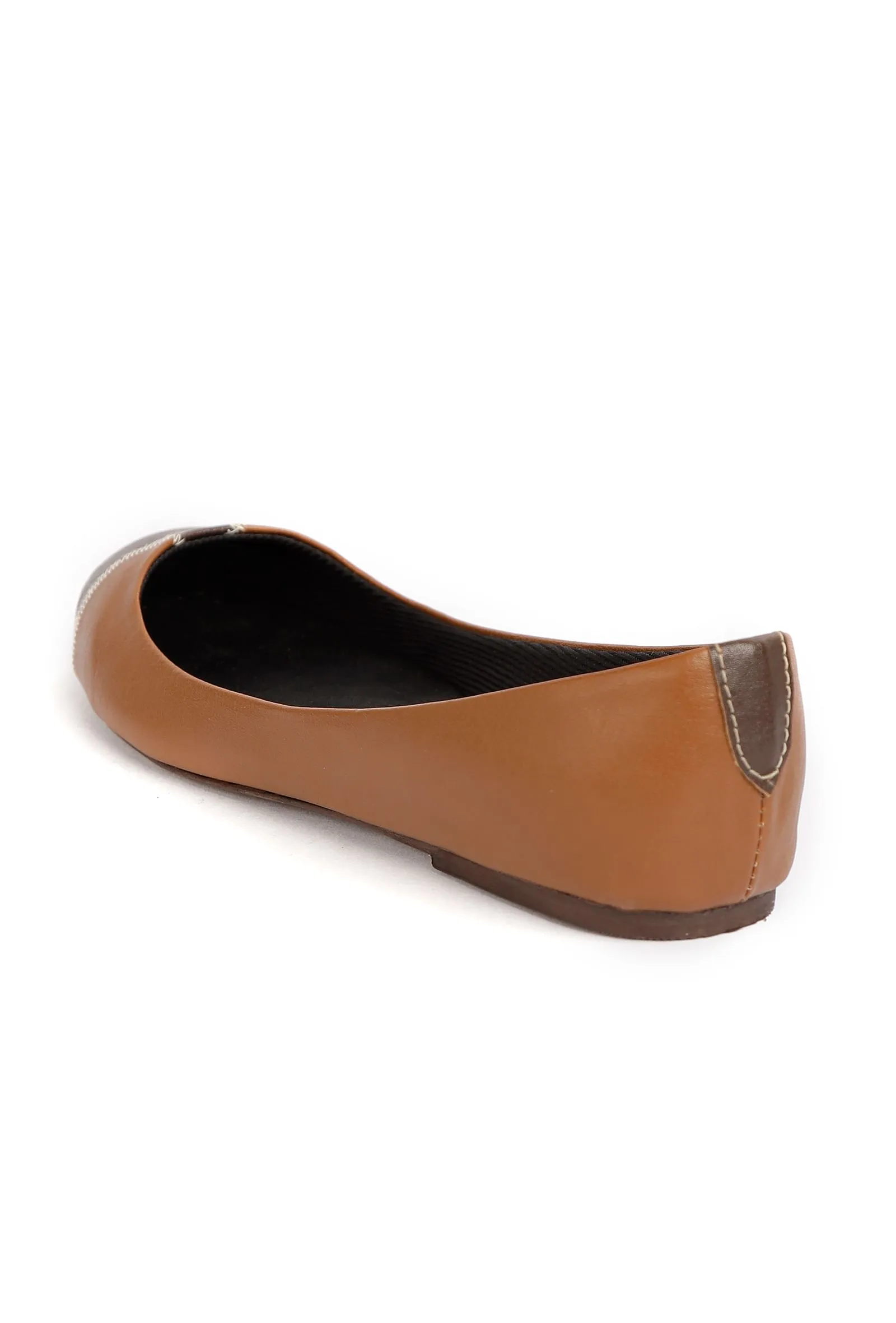 Chocolate Brown Cruelty Free Leather Flat Ballerinas