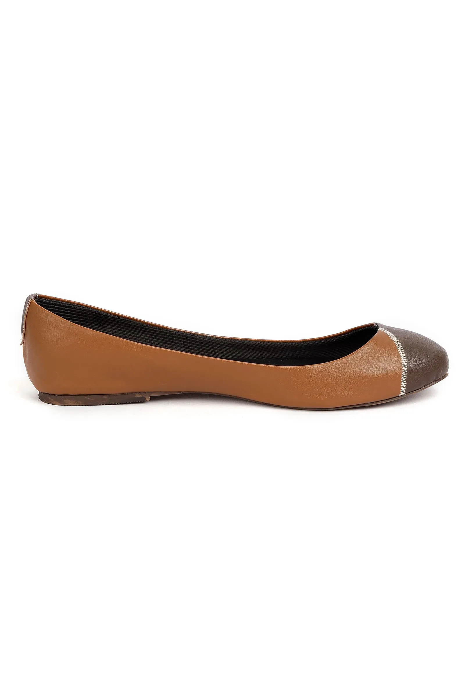 Chocolate Brown Cruelty Free Leather Flat Ballerinas