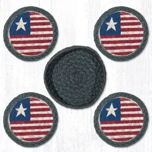 CNB-1032 Original Flag Coasters In A Basket