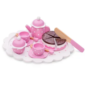 Deluxe Coffee and Tea Set with Sliced Decorative Cake