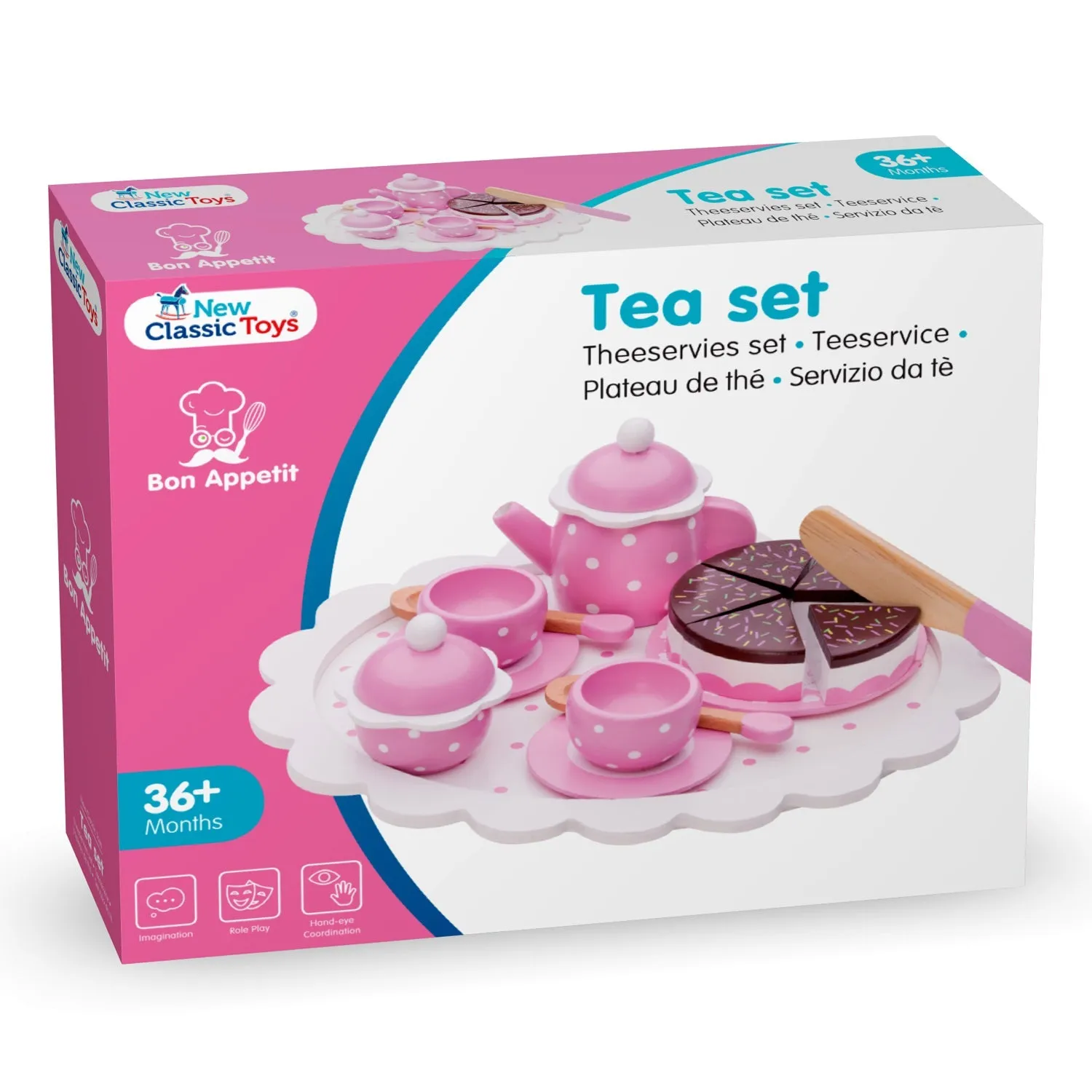 Deluxe Coffee and Tea Set with Sliced Decorative Cake