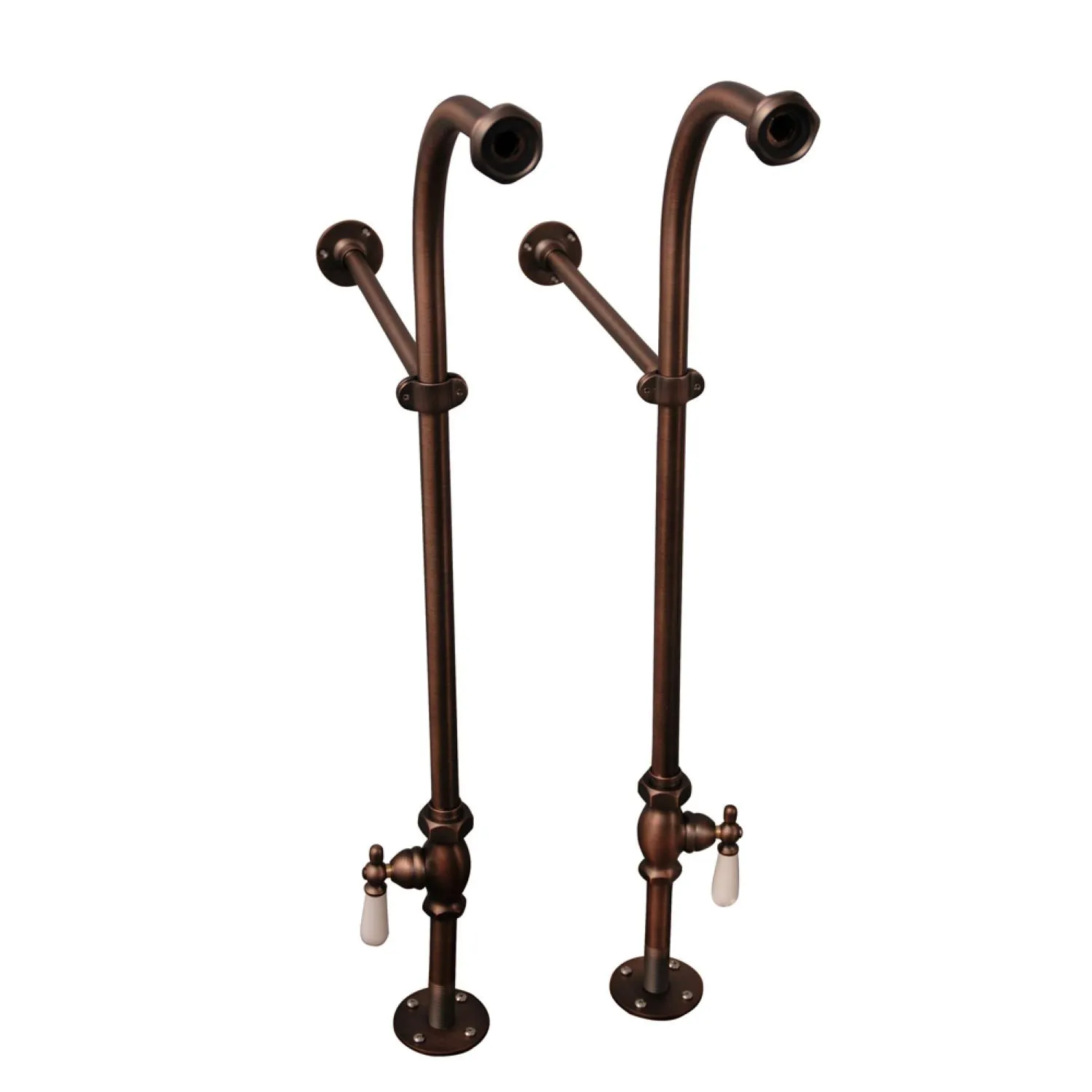 Columbus 61" Cast Iron Double Roll Top Tub Kit-Oil Rubbed Bronze Accessories