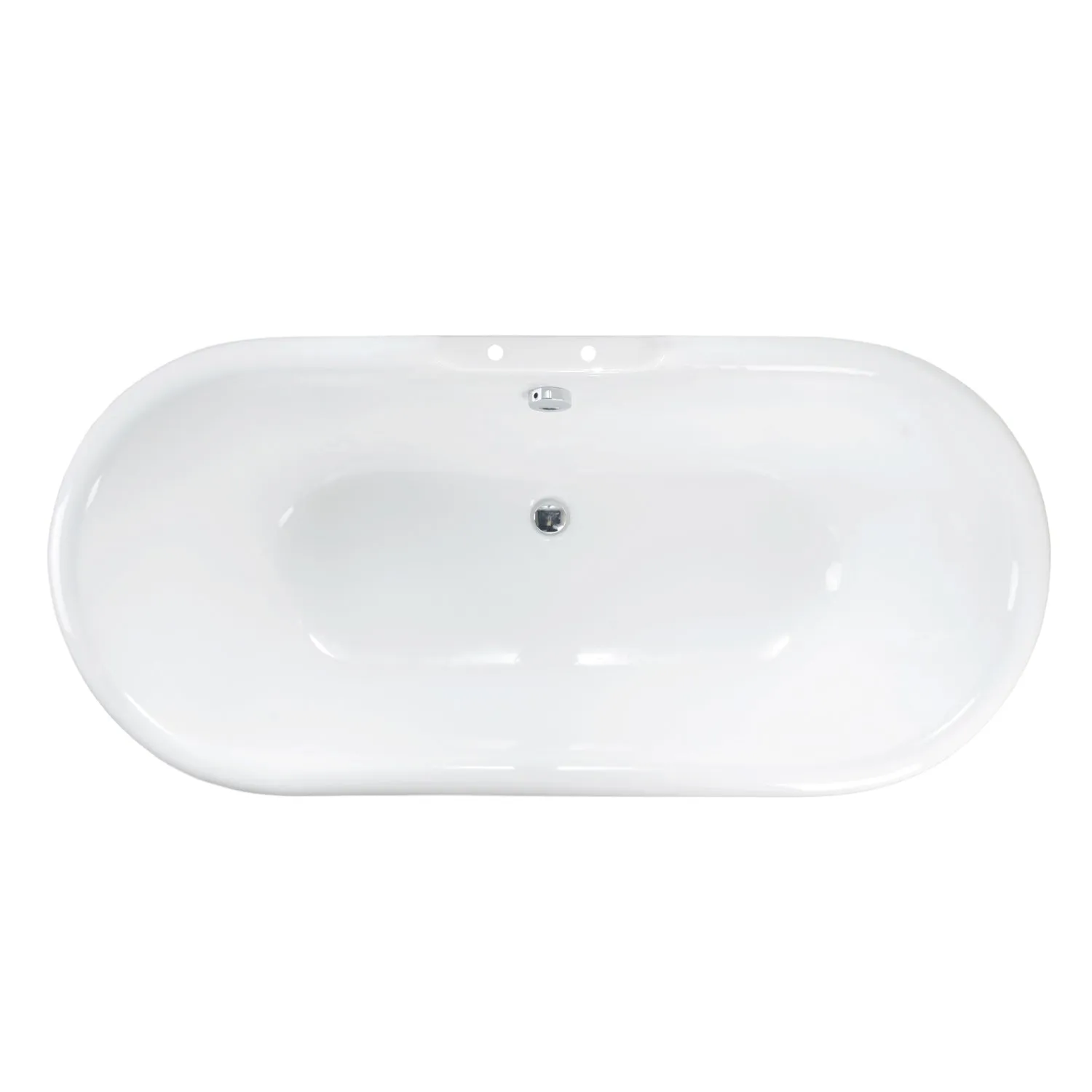 Columbus 61" Cast Iron Double Roll Top Tub Kit-Polished Chrome Accessories