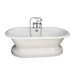 Columbus 61" Cast Iron Double Roll Top Tub Kit-Polished Chrome Accessories