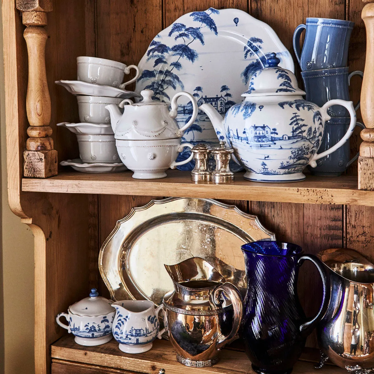 Country Estate Sugar Bowl with Lid- Delft Blue