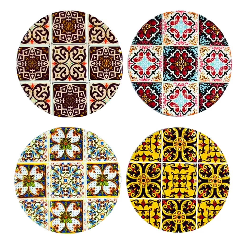 Darby Ceramic Coaster Criss Cross - Set of 4