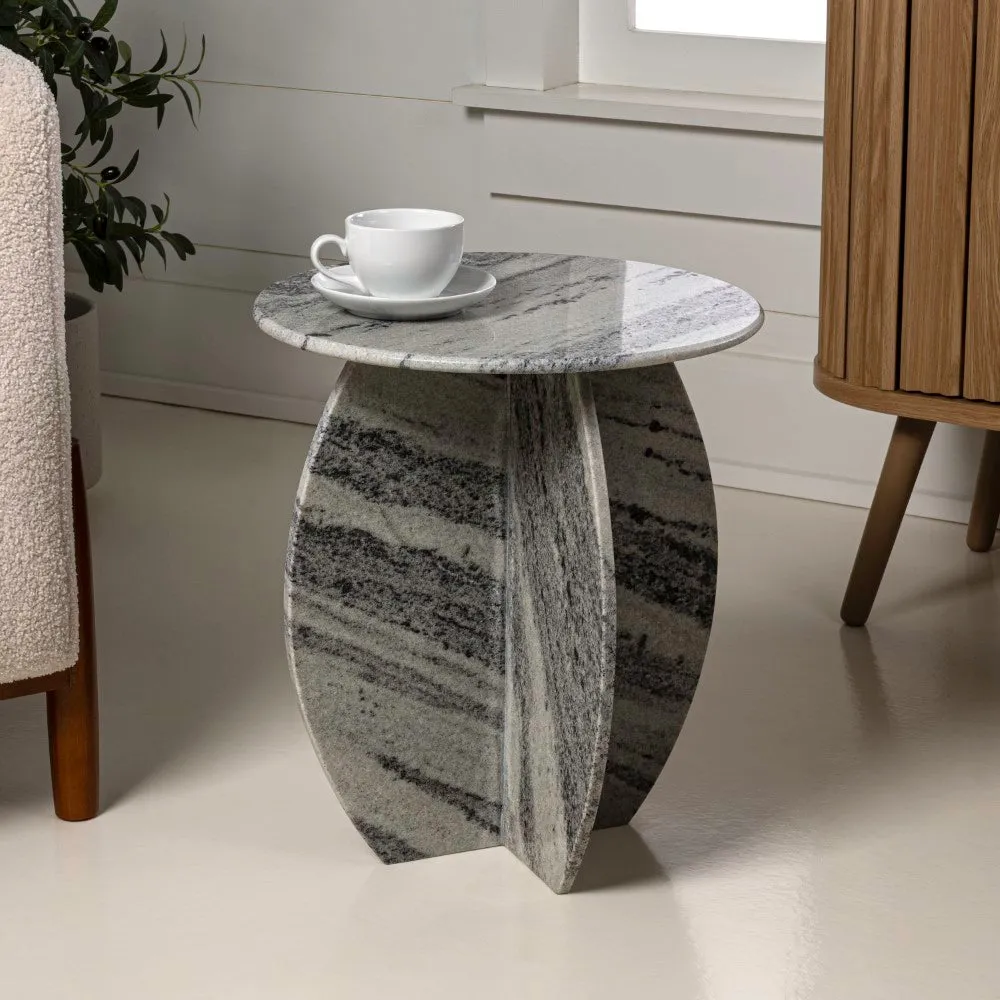 Decorative 15" Contemporary Natural Marble Handmade X-Shaped End Table