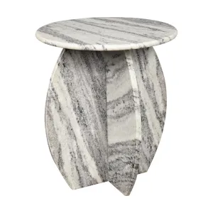 Decorative 15" Contemporary Natural Marble Handmade X-Shaped End Table