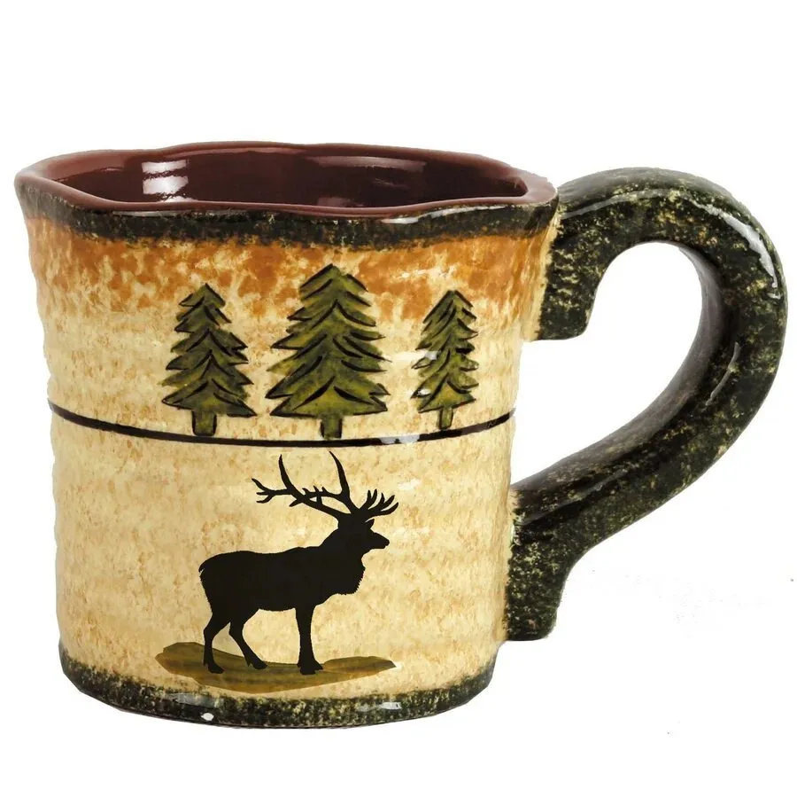 Elk Mug & Cedar Trees Coaster Set