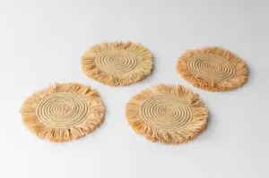 Fringed Coaster Set Natural