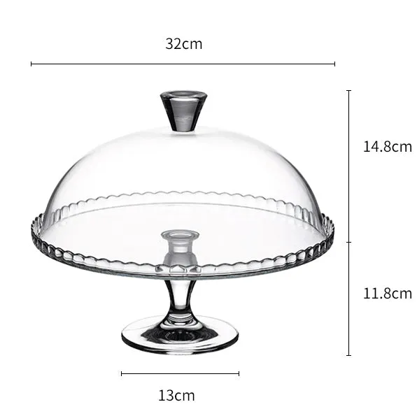 Glass Cake Dome and Stand