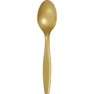 Glittering Gold Plastic Spoons