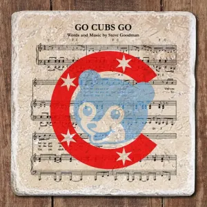 Go Cubs Go Chicago Sports Marble Coaster