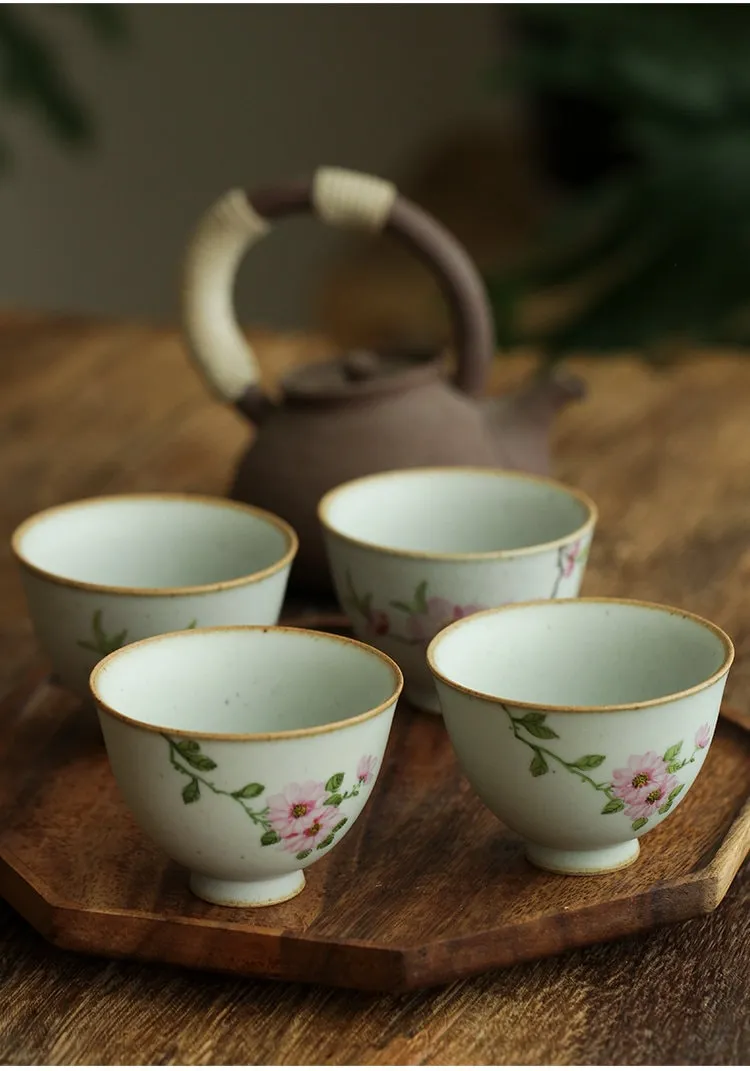 Gohobi Hand-painted Ceramic Floral Tea Cup