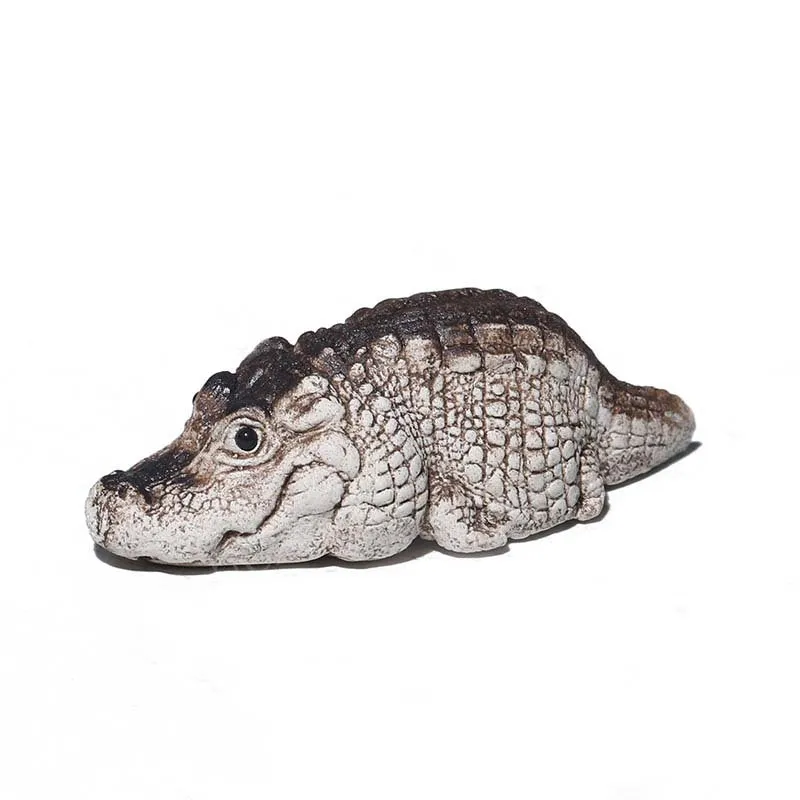 Gohobi Handmade Ceramic YiXing Clay Laying Crocodile Ornament Tea pet