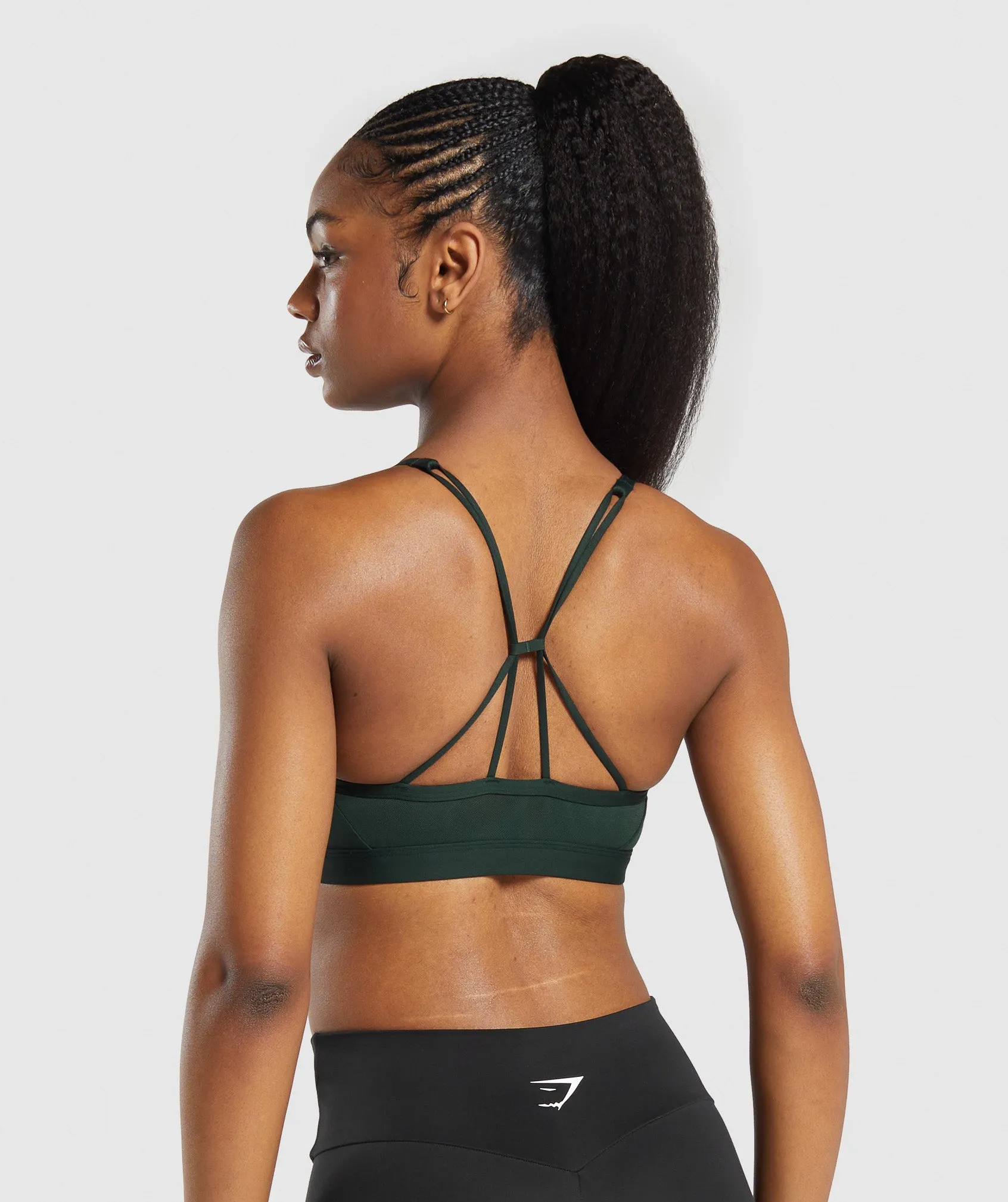 Gymshark Ruched Strappy Sports Bra - Victory Green