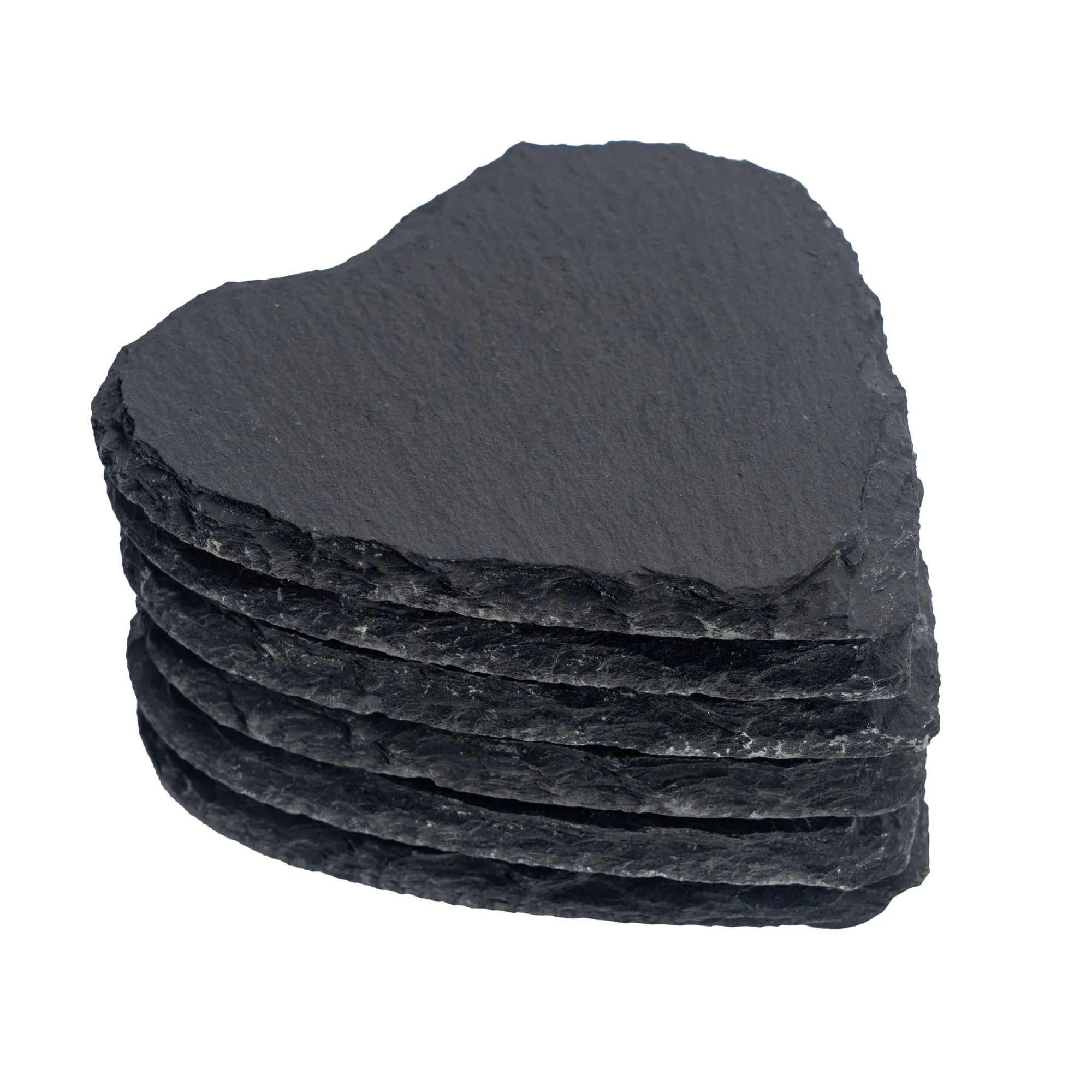 Heart Slate Coasters - Pack of Six - By Argon Tableware