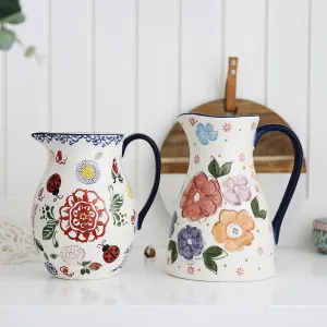 Hilda Hand Painted Ceramic Water Jug