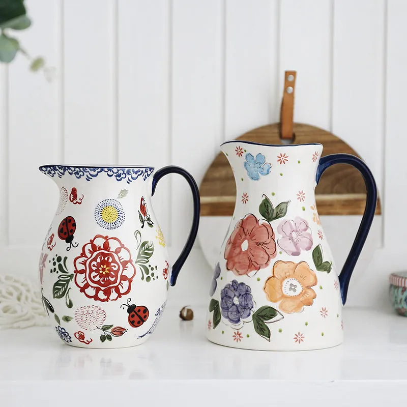 Hilda Hand Painted Ceramic Water Jug