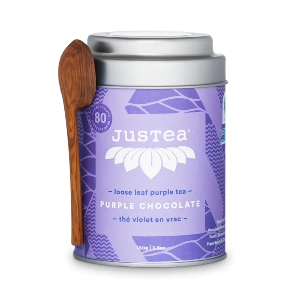 JusTea Loose Leaf Purple Tea Tin - Purple Chocolate